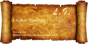 Lojka Ibolya névjegykártya